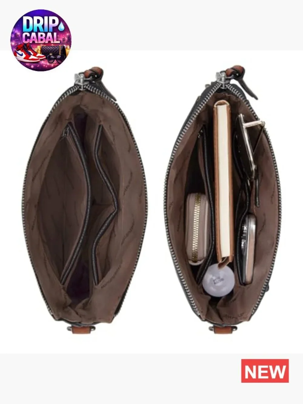 Multipocket Faux Leather Crossbody Bag with Guitar Strap